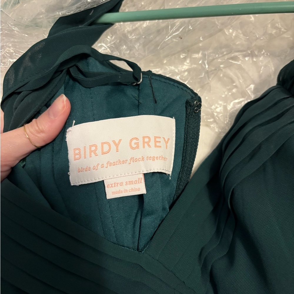 Emerald green Birdy grey bridesmaid dress no slit